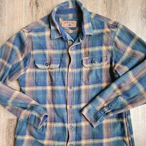 Orvis Men's Heavyweight Plaid 100% Cotton Flannel Shacket Shirt Size M Rugged